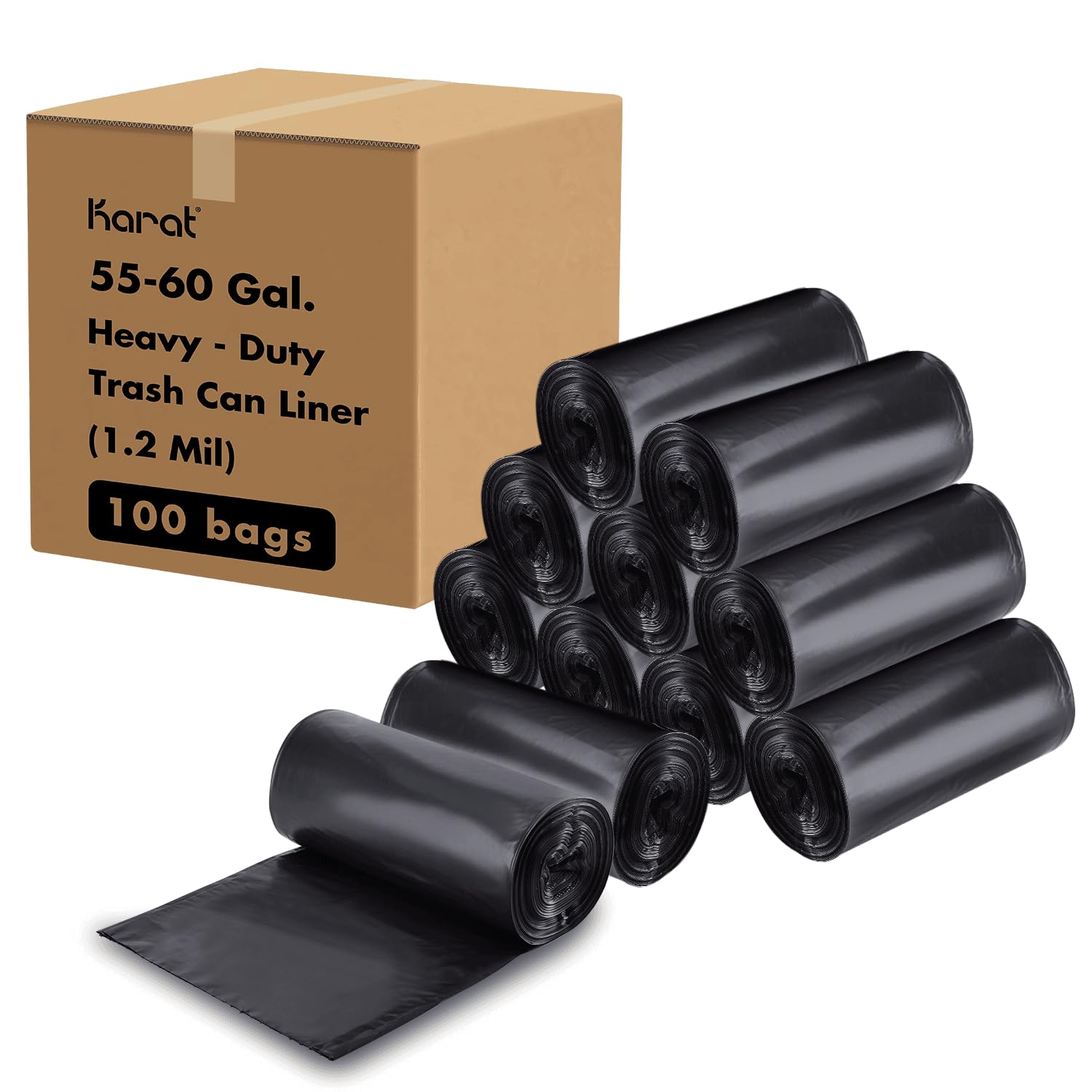 Amazon.com: Karat Low Density 55-60 Gallon Trash Can Liner, 38